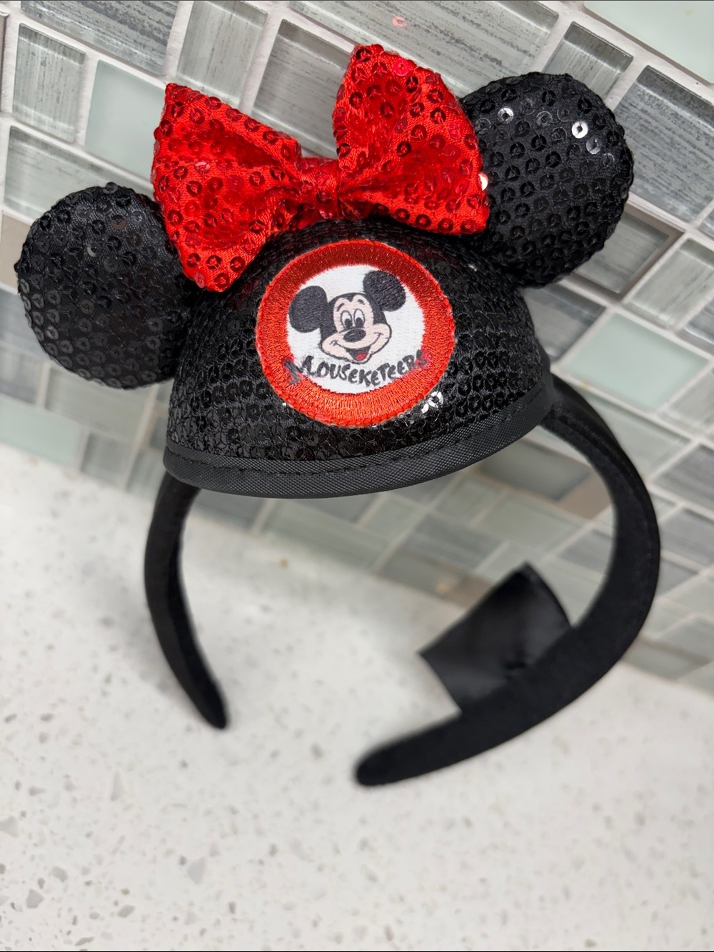 Disney Parks Mickey Mouse Club Mouseketeer Sequined Ears Headband